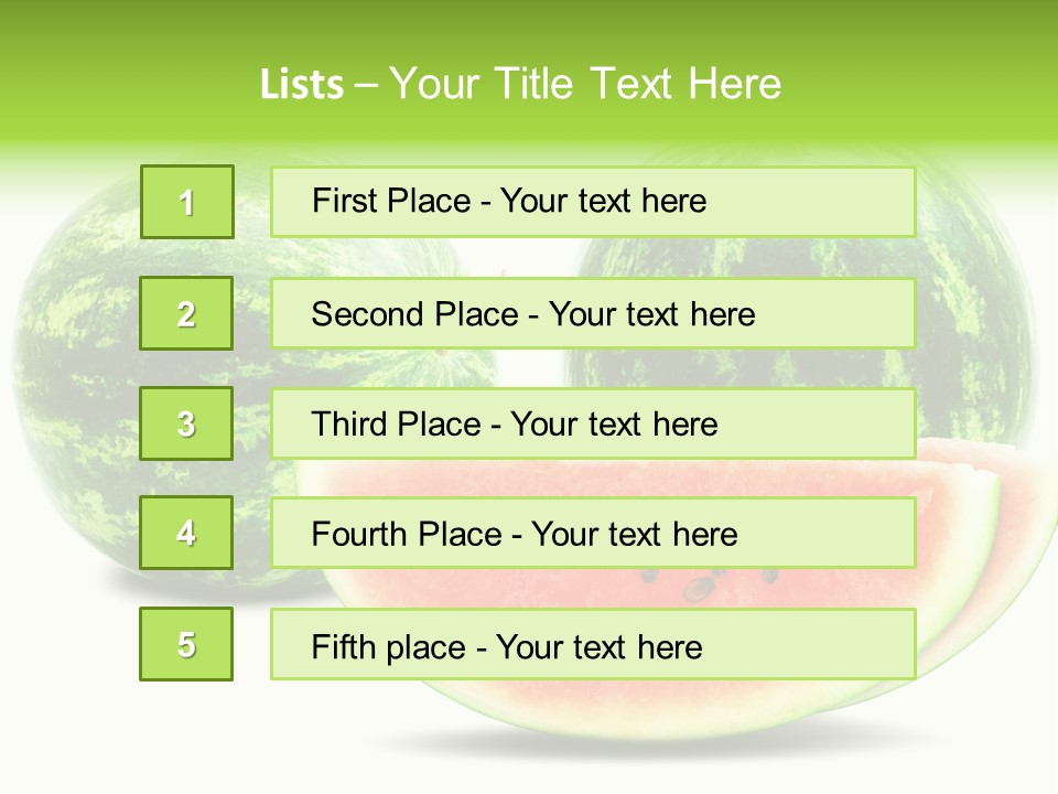 Isolated Green Watermelon PowerPoint Template