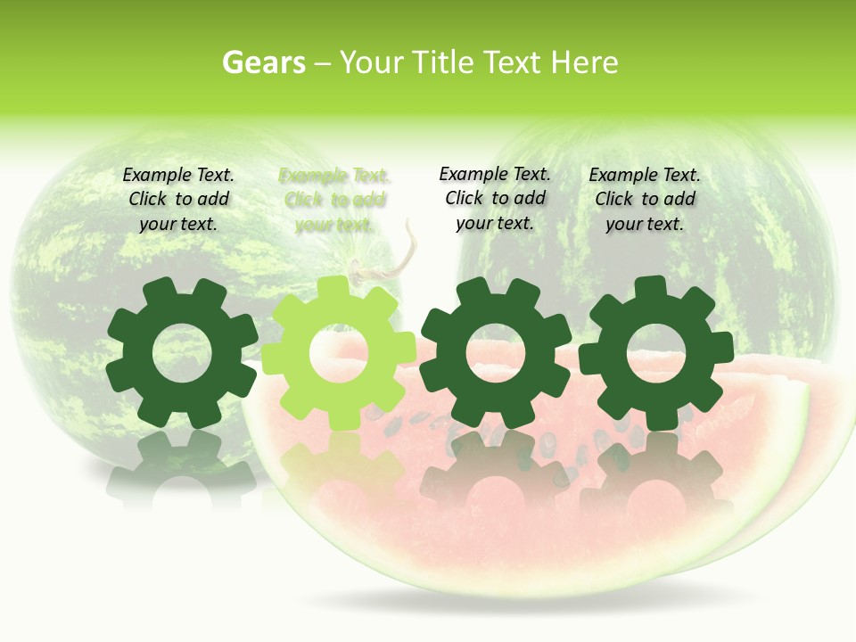 Isolated Green Watermelon PowerPoint Template