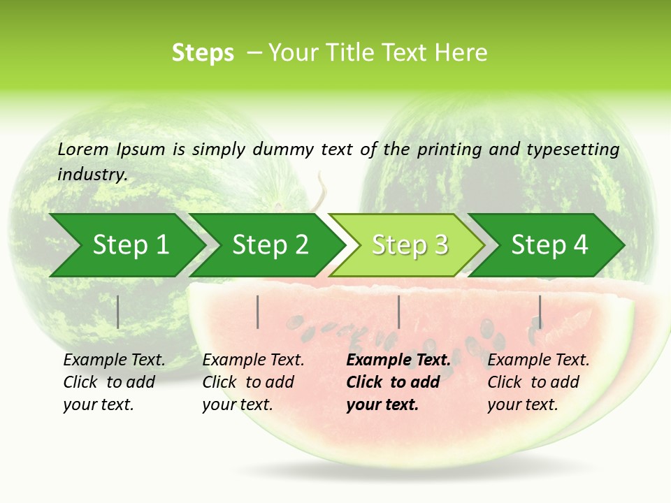 Isolated Green Watermelon PowerPoint Template