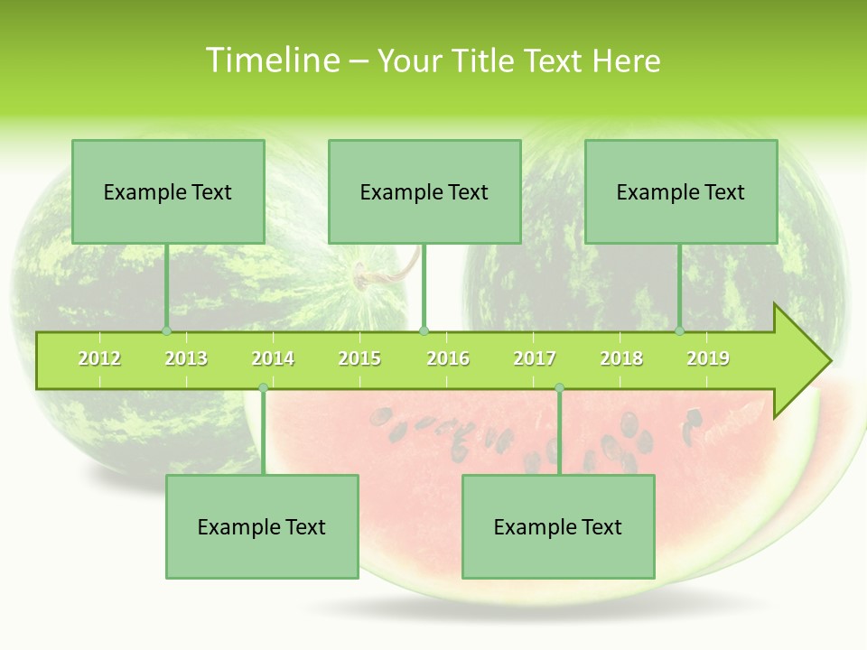 Isolated Green Watermelon PowerPoint Template