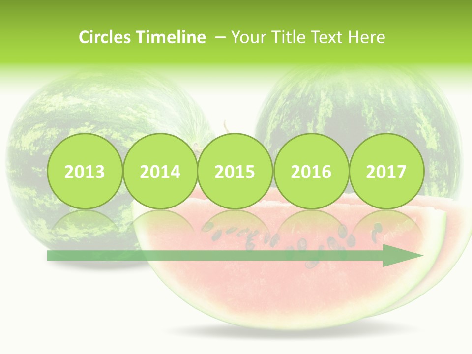 Isolated Green Watermelon PowerPoint Template