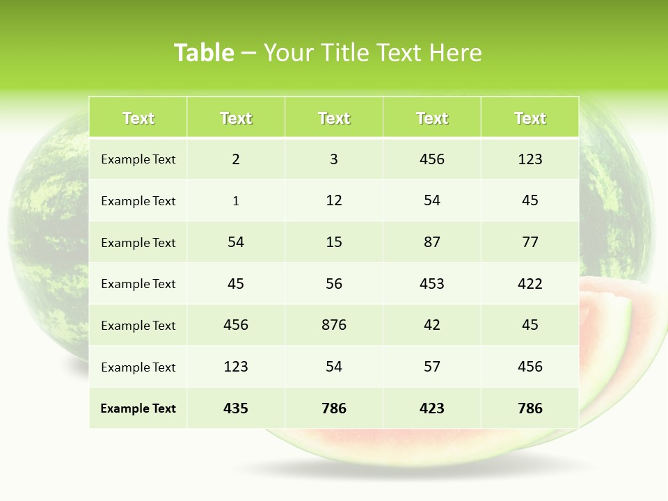Isolated Green Watermelon PowerPoint Template