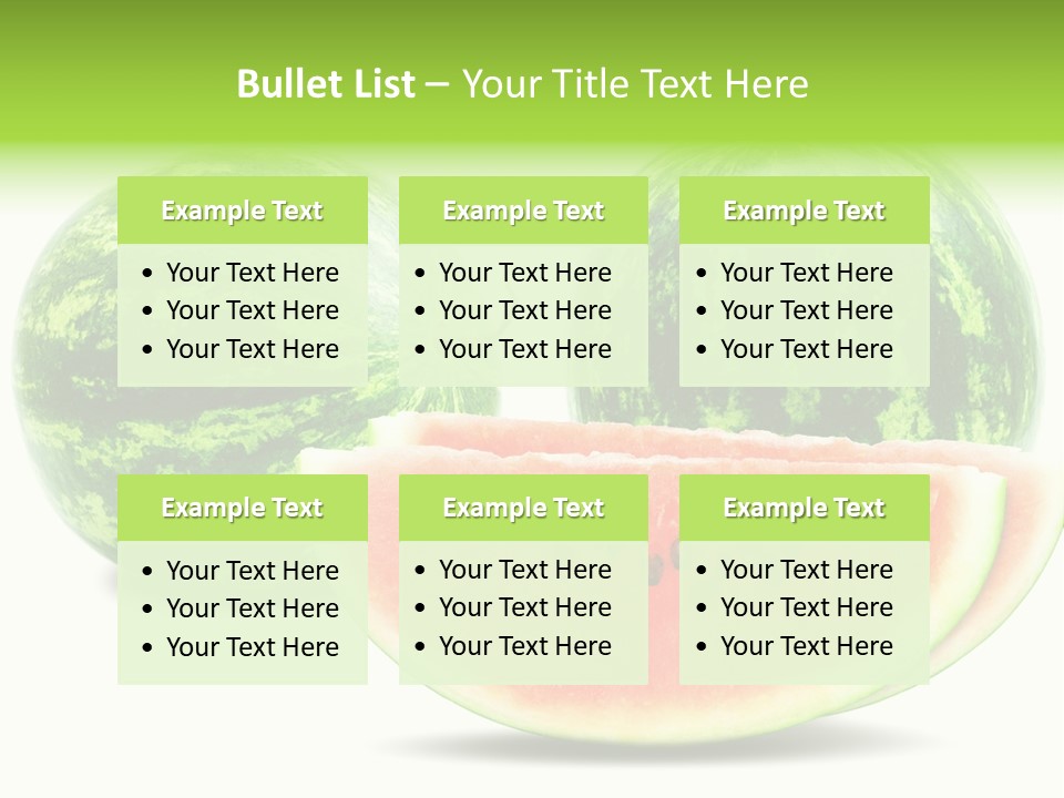 Isolated Green Watermelon PowerPoint Template