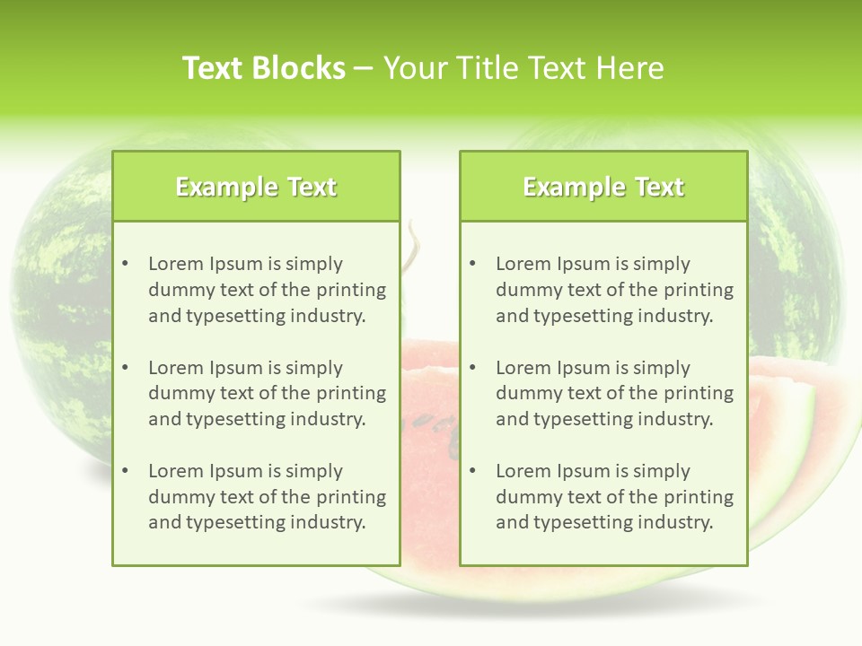Isolated Green Watermelon PowerPoint Template