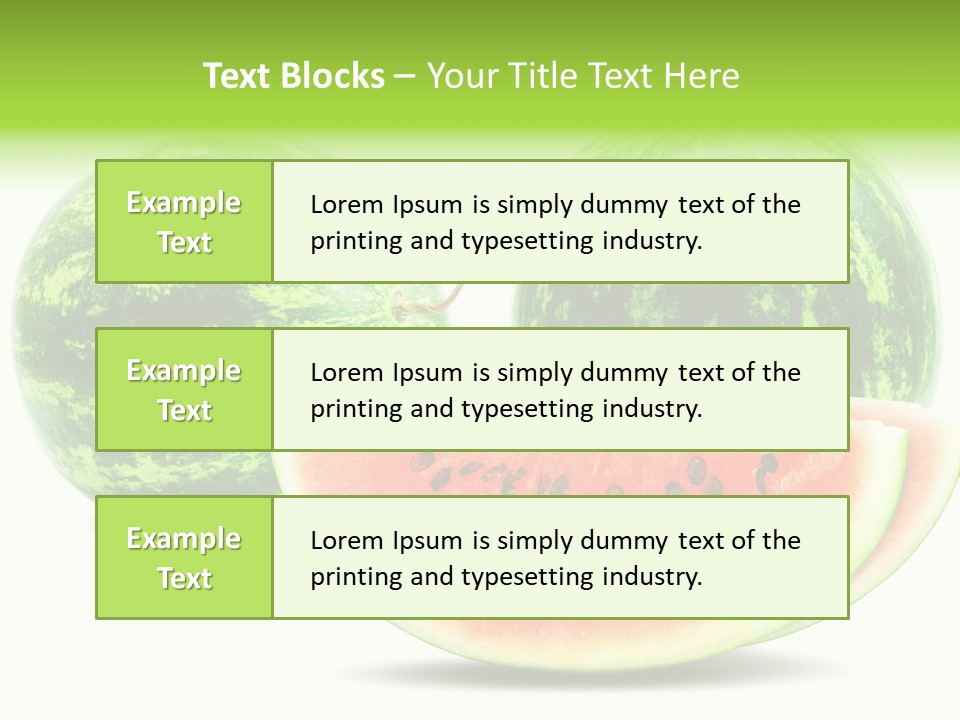 Isolated Green Watermelon PowerPoint Template