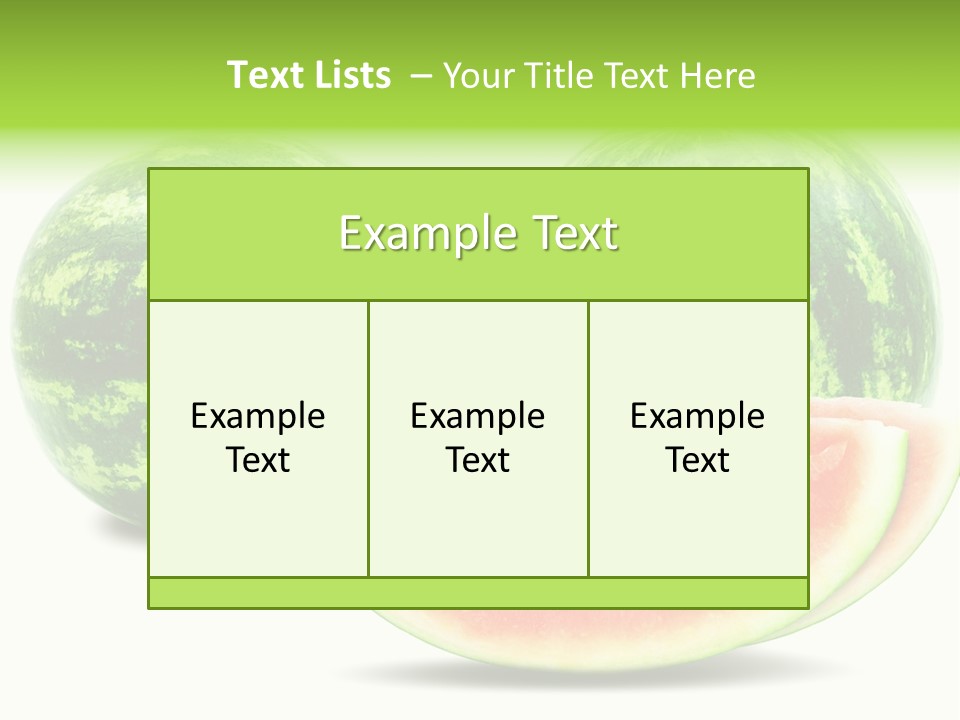 Isolated Green Watermelon PowerPoint Template