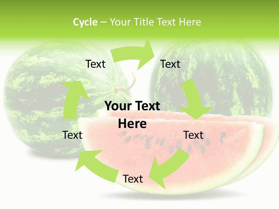 Isolated Green Watermelon PowerPoint Template