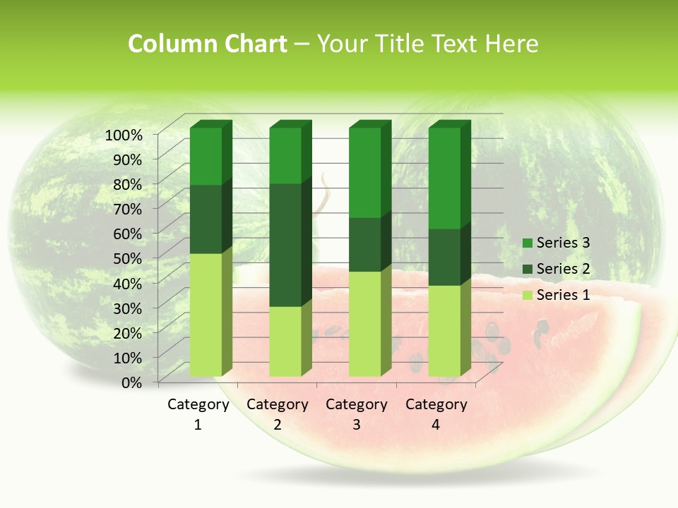 Isolated Green Watermelon PowerPoint Template