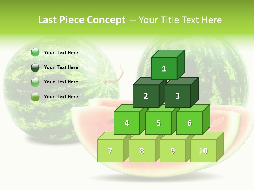 Isolated Green Watermelon PowerPoint Template