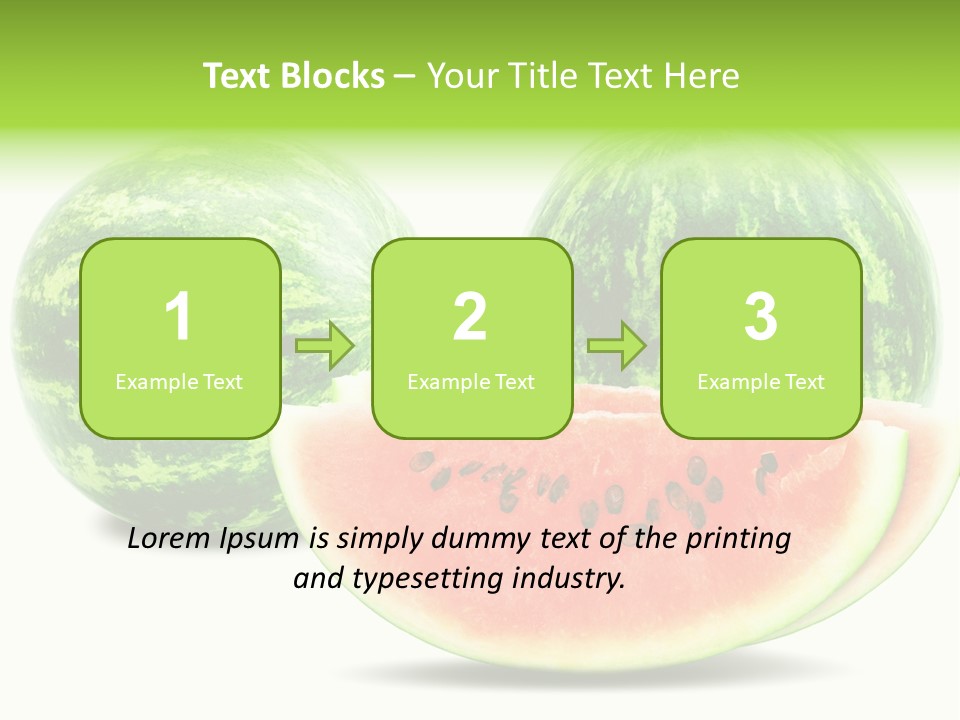 Isolated Green Watermelon PowerPoint Template