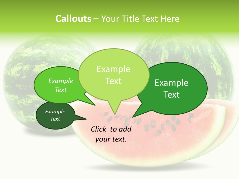Isolated Green Watermelon PowerPoint Template