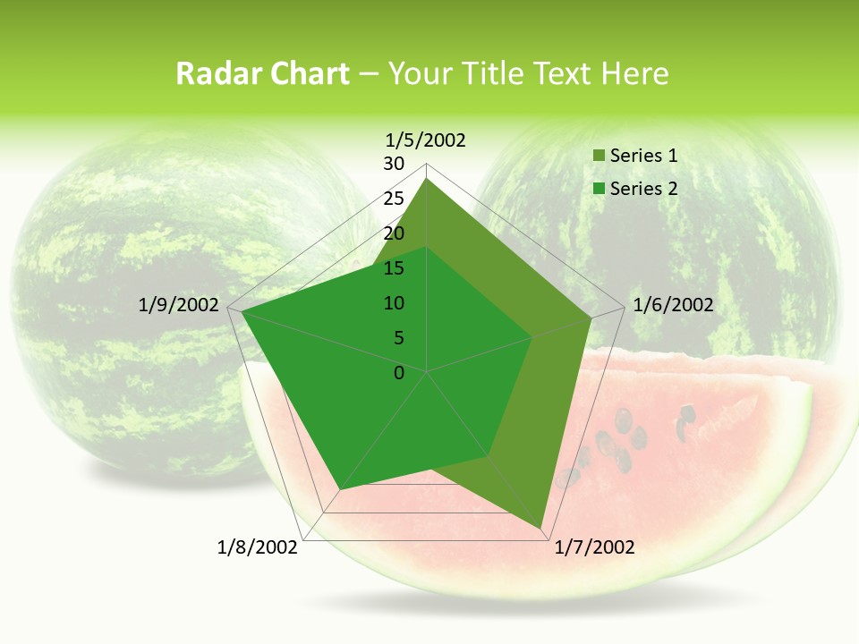 Isolated Green Watermelon PowerPoint Template