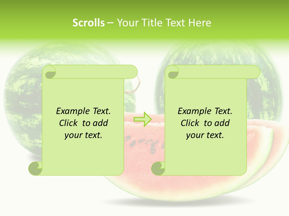 Isolated Green Watermelon PowerPoint Template