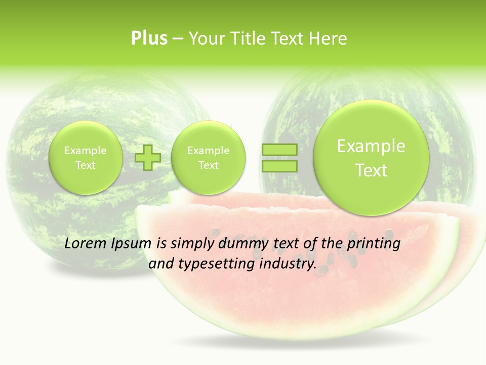 Isolated Green Watermelon PowerPoint Template