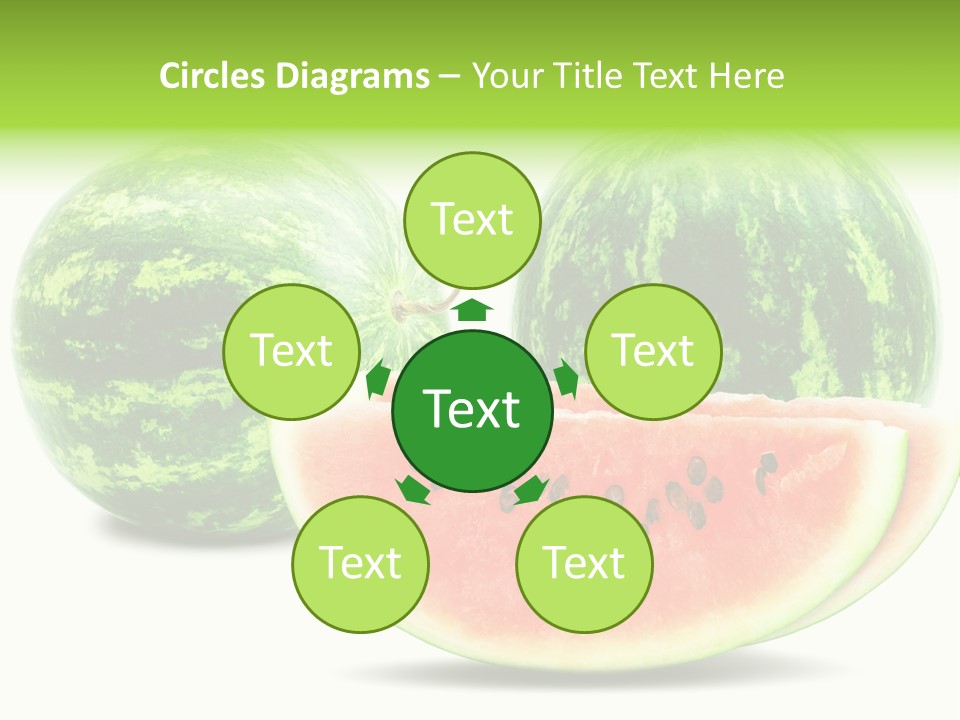 Isolated Green Watermelon PowerPoint Template