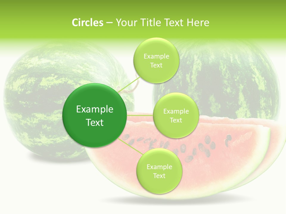 Isolated Green Watermelon PowerPoint Template