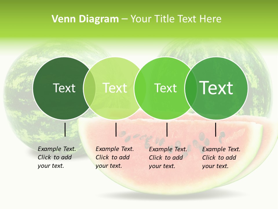 Isolated Green Watermelon PowerPoint Template