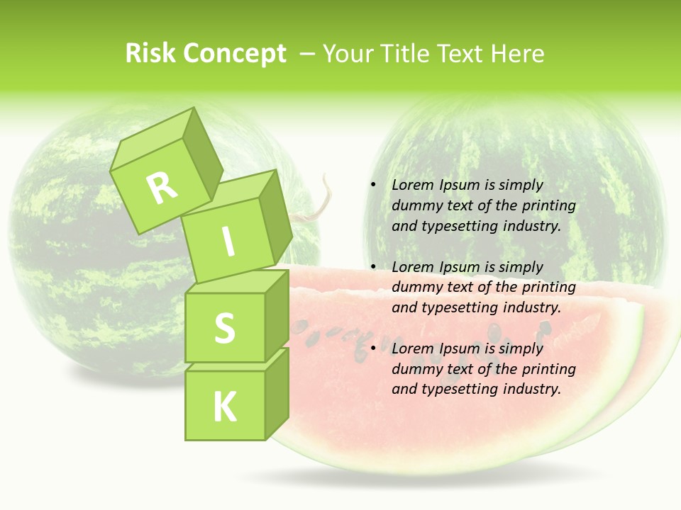 Isolated Green Watermelon PowerPoint Template