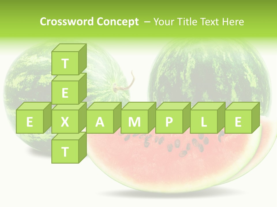 Isolated Green Watermelon PowerPoint Template