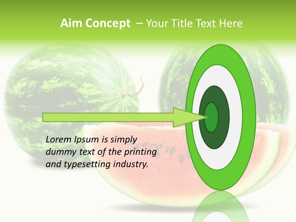 Isolated Green Watermelon PowerPoint Template
