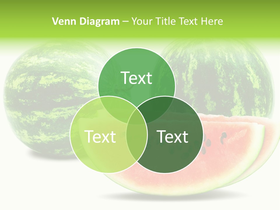 Isolated Green Watermelon PowerPoint Template