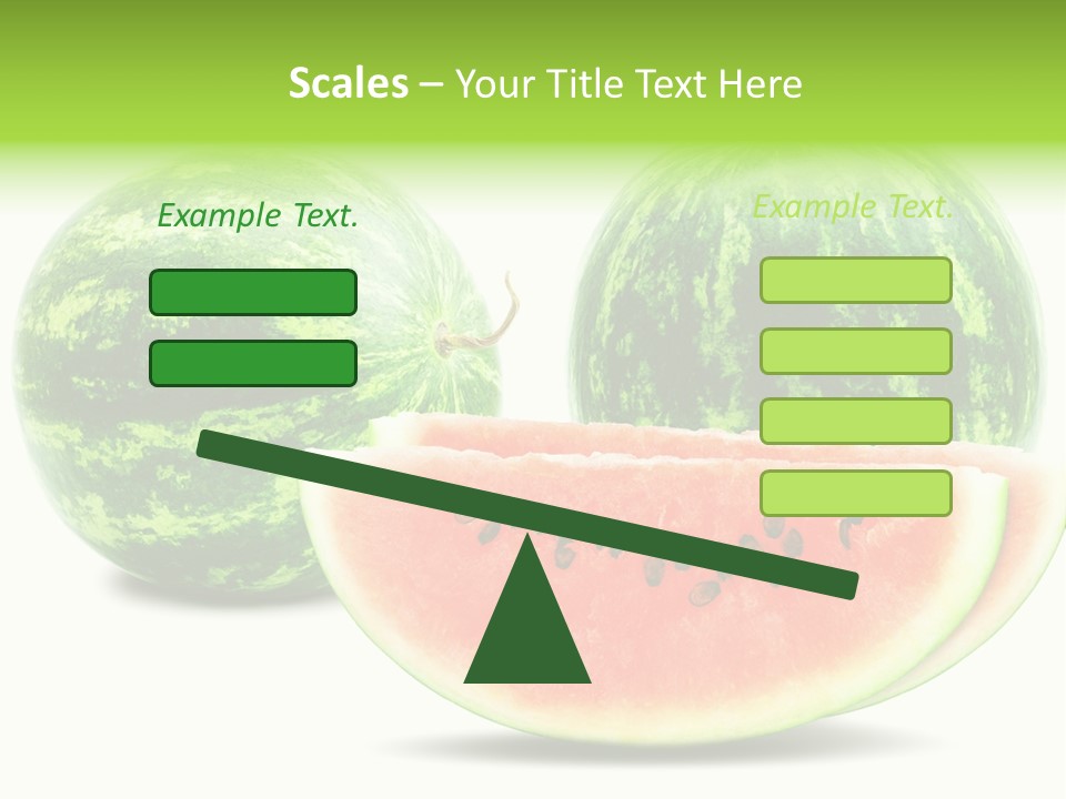 Isolated Green Watermelon PowerPoint Template