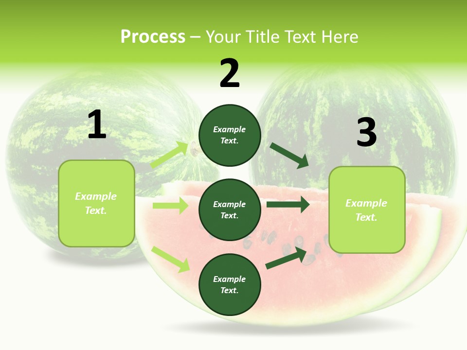Isolated Green Watermelon PowerPoint Template