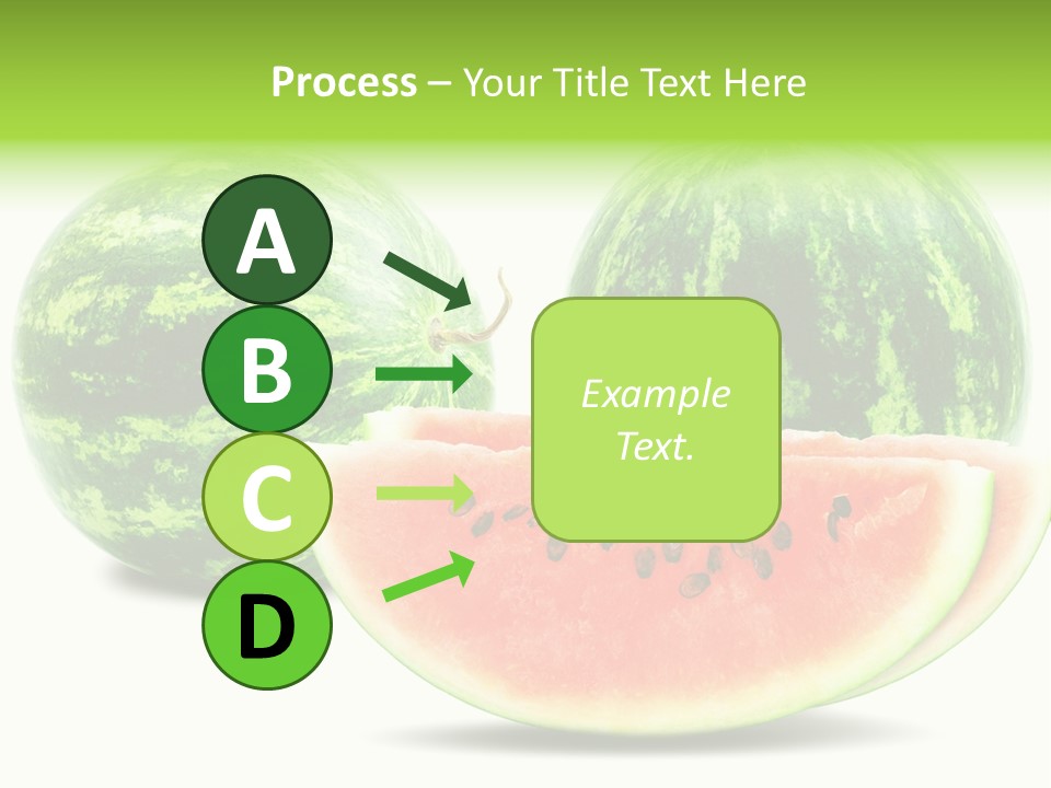 Isolated Green Watermelon PowerPoint Template