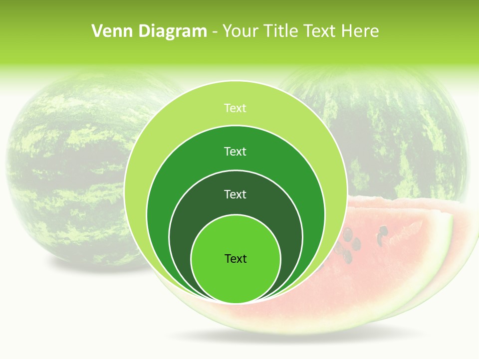 Isolated Green Watermelon PowerPoint Template