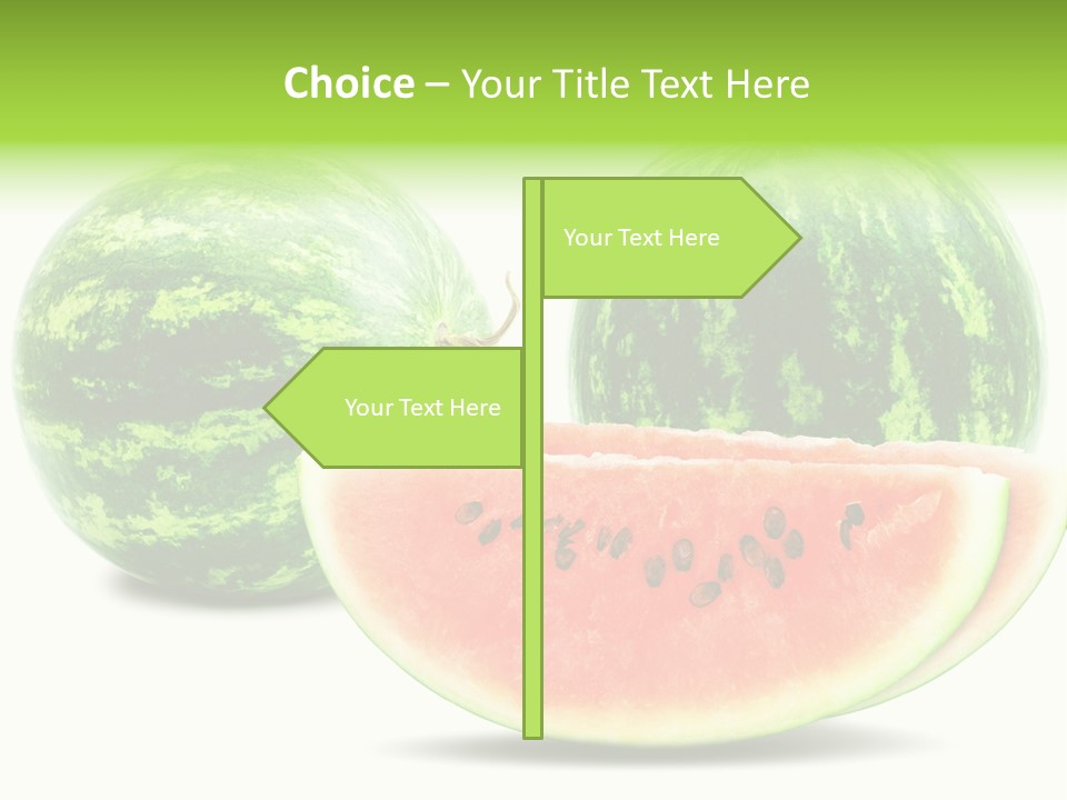 Isolated Green Watermelon PowerPoint Template