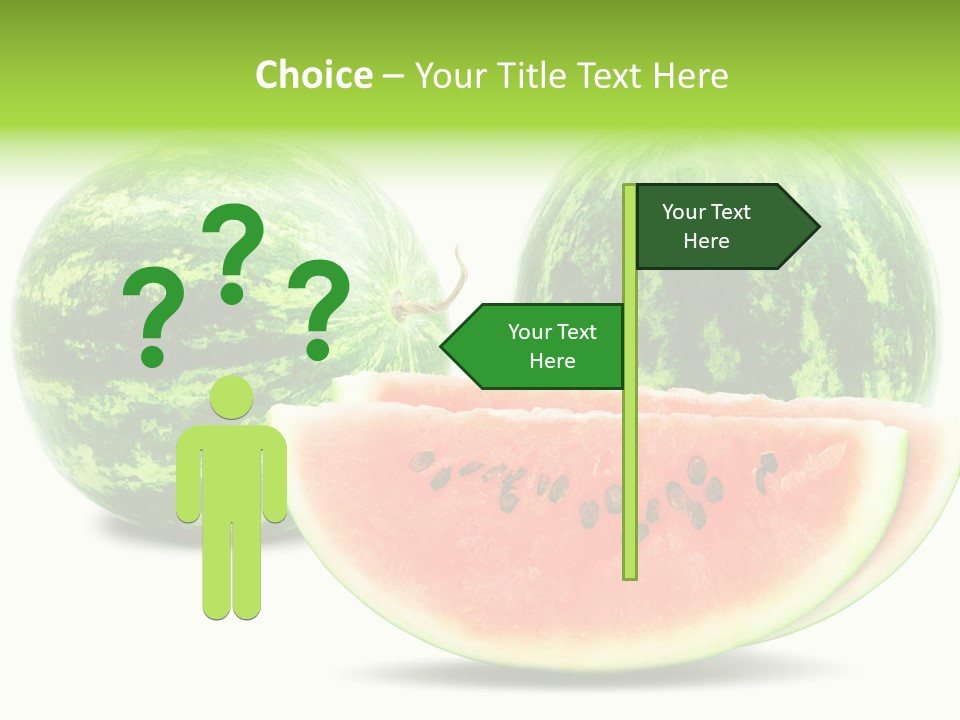 Isolated Green Watermelon PowerPoint Template