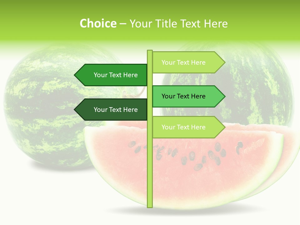 Isolated Green Watermelon PowerPoint Template