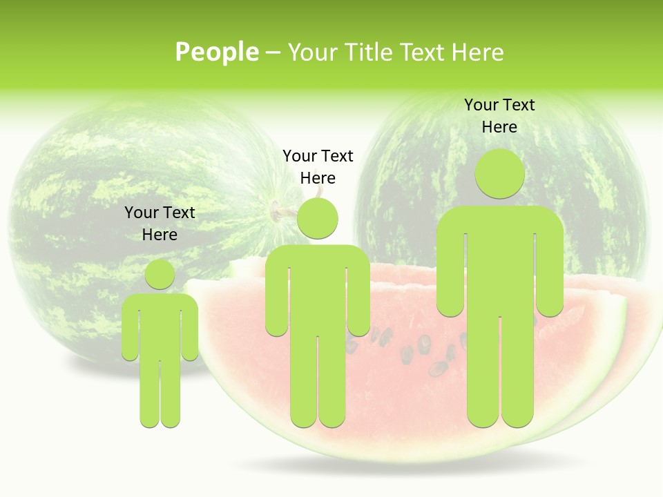 Isolated Green Watermelon PowerPoint Template