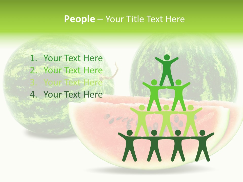 Isolated Green Watermelon PowerPoint Template