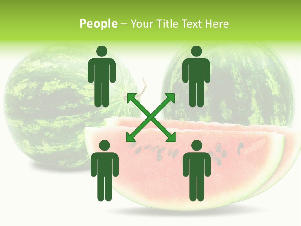 Isolated Green Watermelon PowerPoint Template