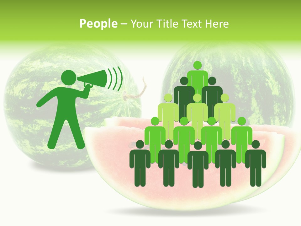 Isolated Green Watermelon PowerPoint Template