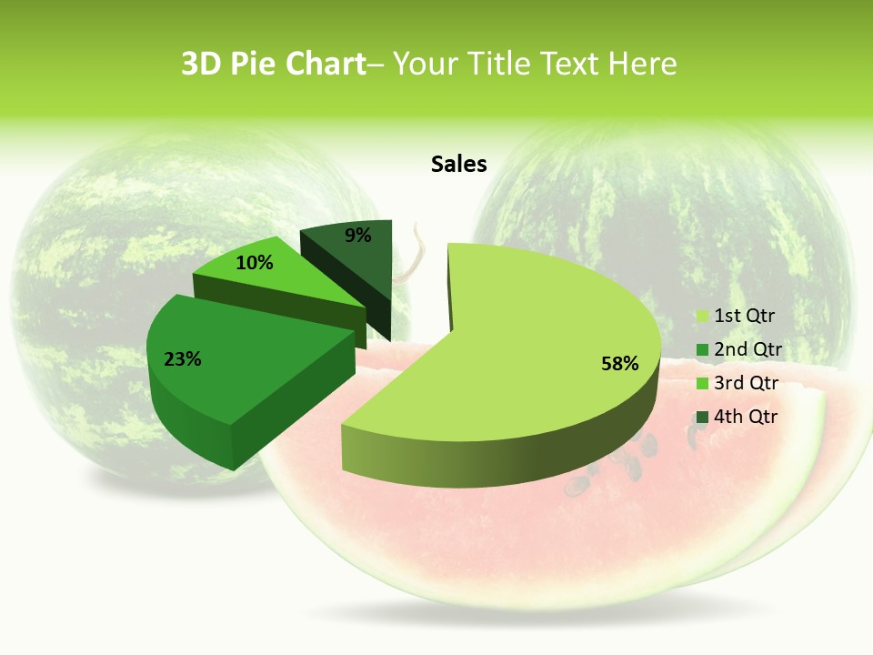 Isolated Green Watermelon PowerPoint Template