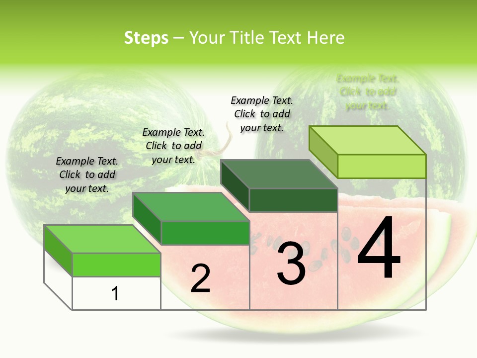 Isolated Green Watermelon PowerPoint Template