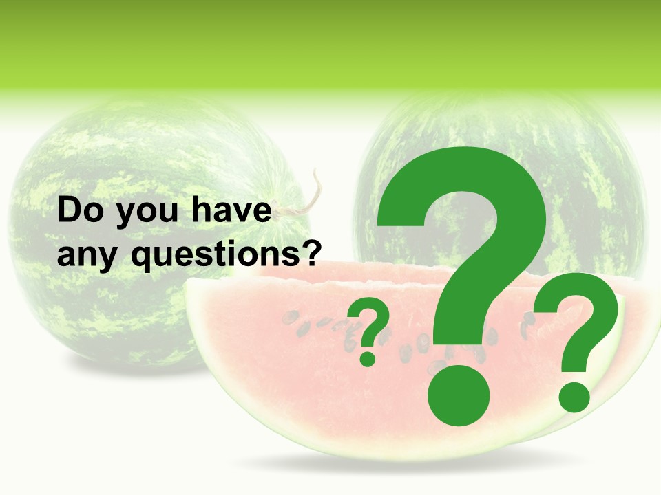 Isolated Green Watermelon PowerPoint Template