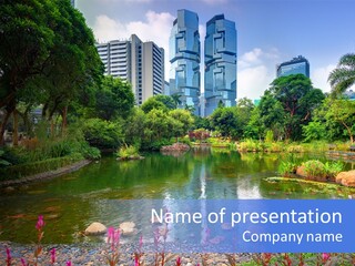 Skyscraper Apartment Park PowerPoint Template