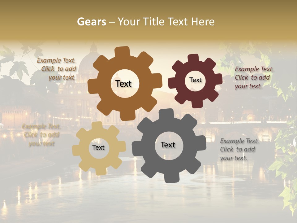 Dawn Evening Bridge PowerPoint Template