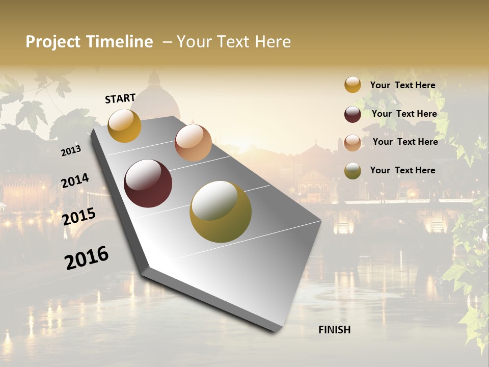 Dawn Evening Bridge PowerPoint Template