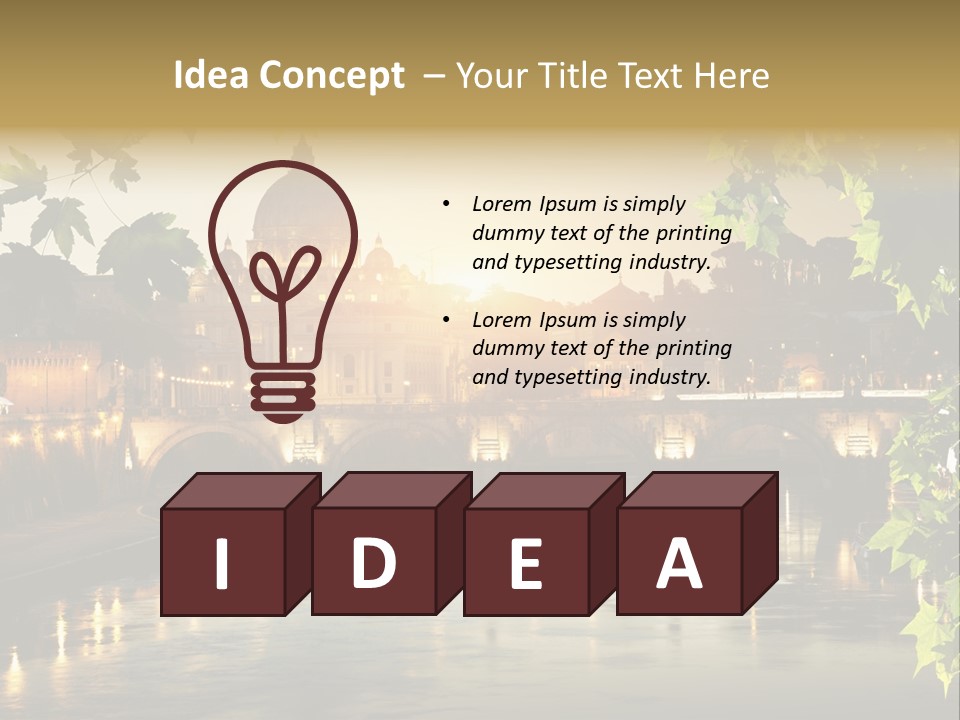 Dawn Evening Bridge PowerPoint Template