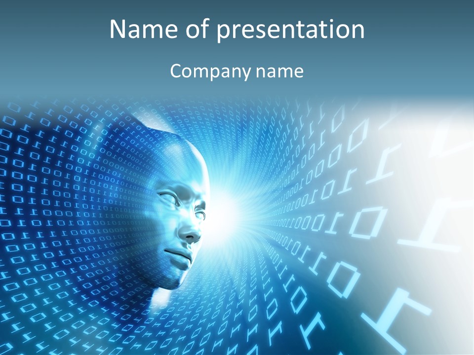 Human Robotic Number PowerPoint Template