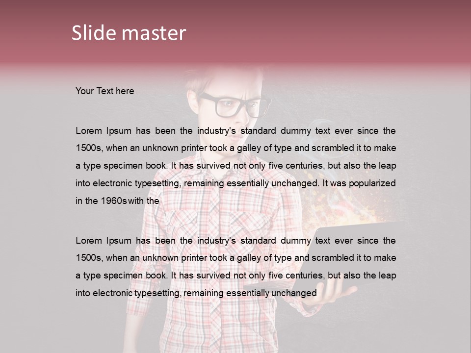 Junge Probleme Laptop PowerPoint Template