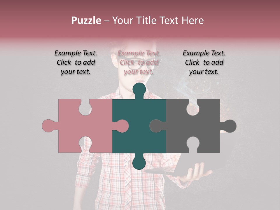 Junge Probleme Laptop PowerPoint Template