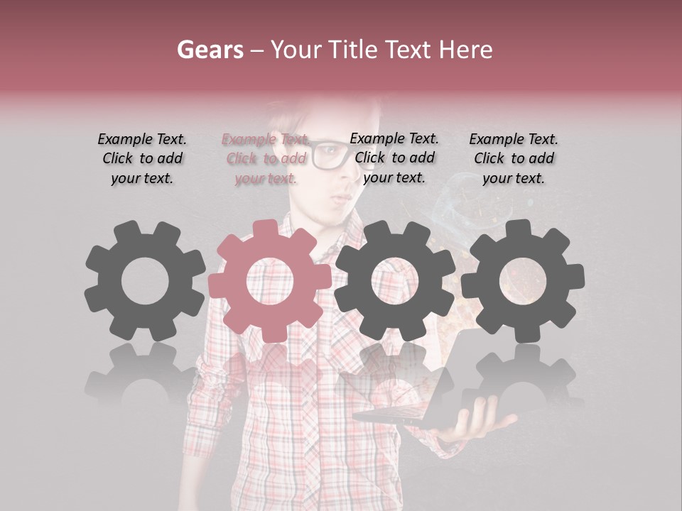 Junge Probleme Laptop PowerPoint Template