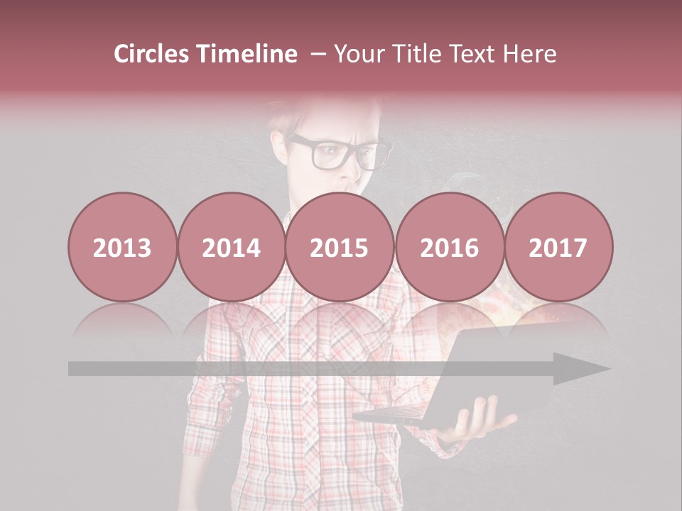 Junge Probleme Laptop PowerPoint Template