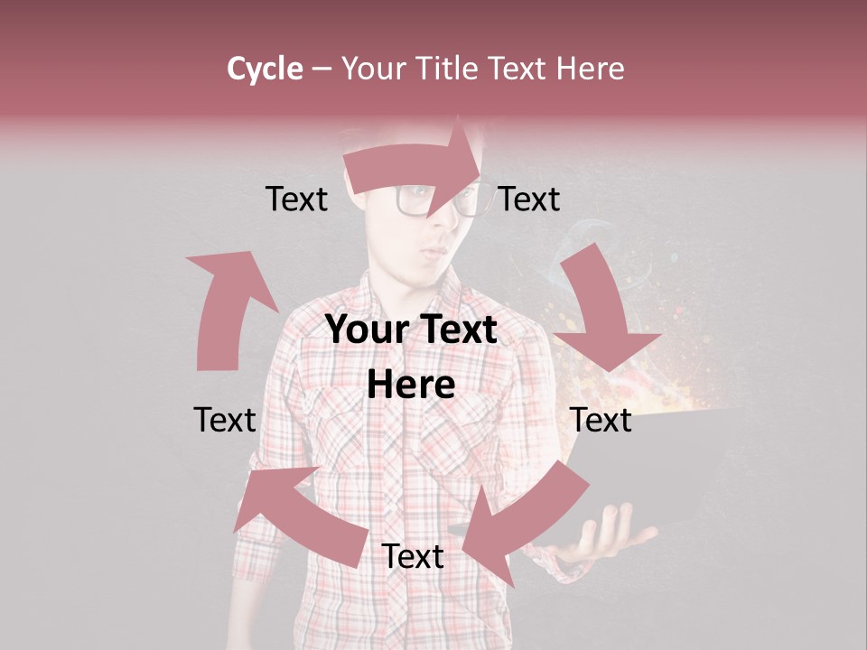 Junge Probleme Laptop PowerPoint Template