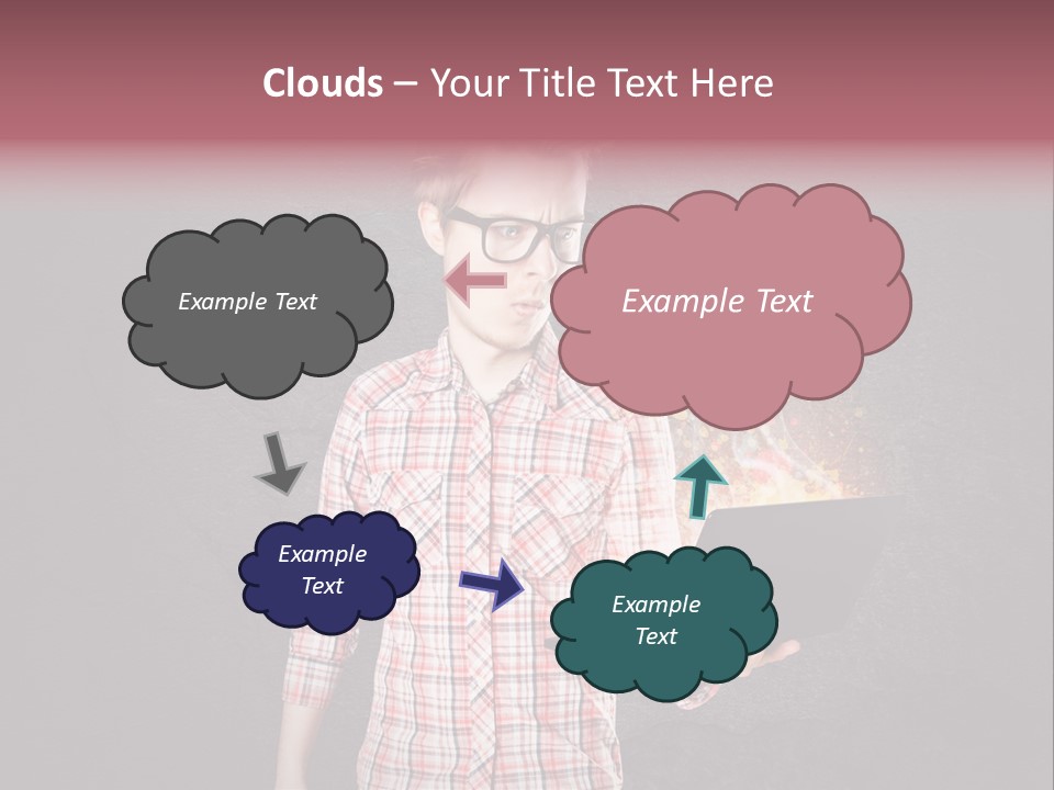 Junge Probleme Laptop PowerPoint Template